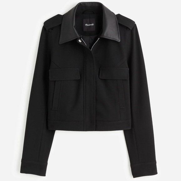 Madewell Jackets & Blazers - NWT, Madewell Black Utility Jacket, Cropped with Shoulder Epaulets, Size 2